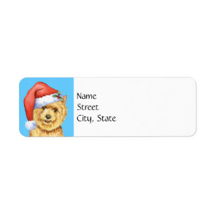Etiqueta Howlidays feliz Norwich Terrier