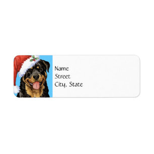 Etiqueta Howlidays feliz Rottweiler