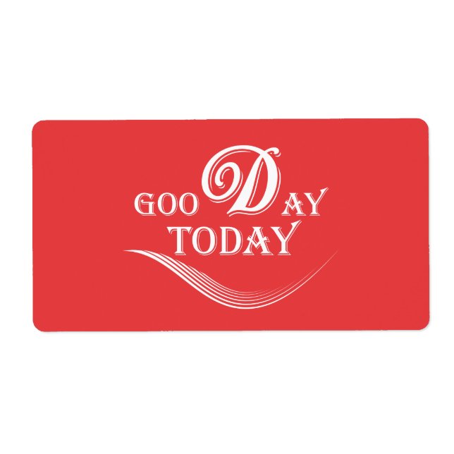 Etiqueta Hoy es un buen día (Frente)