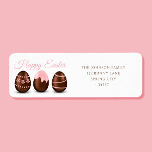 Etiqueta Huevos de chocolate lindo Feliz discurso de Pascua