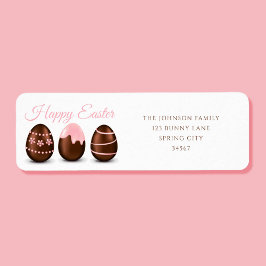 Etiqueta Huevos De Chocolate Lindos Feliz Pascua Dirección