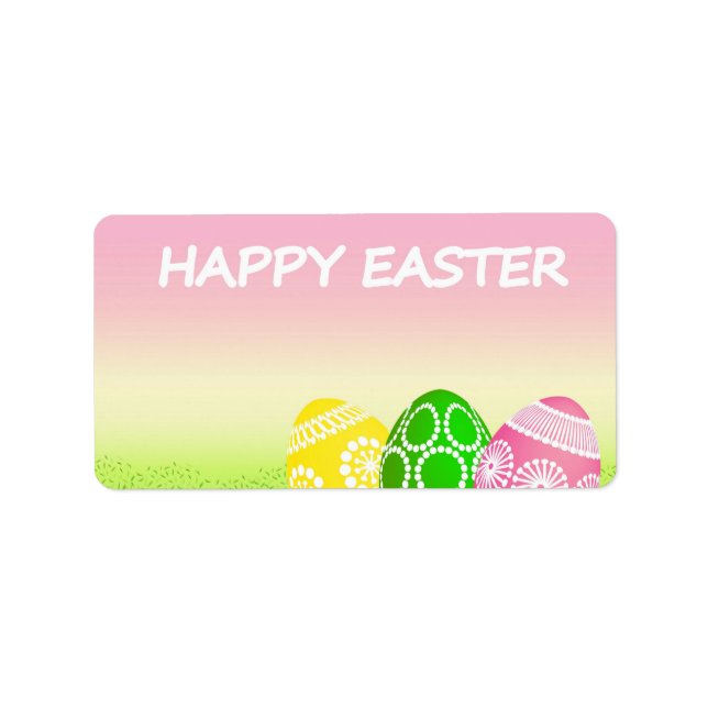 Etiqueta Huevos felices de Pascua (Frente)