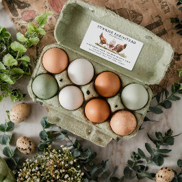 Etiqueta Huevos Frescos de Granja | Cartón de Huevos con Mo