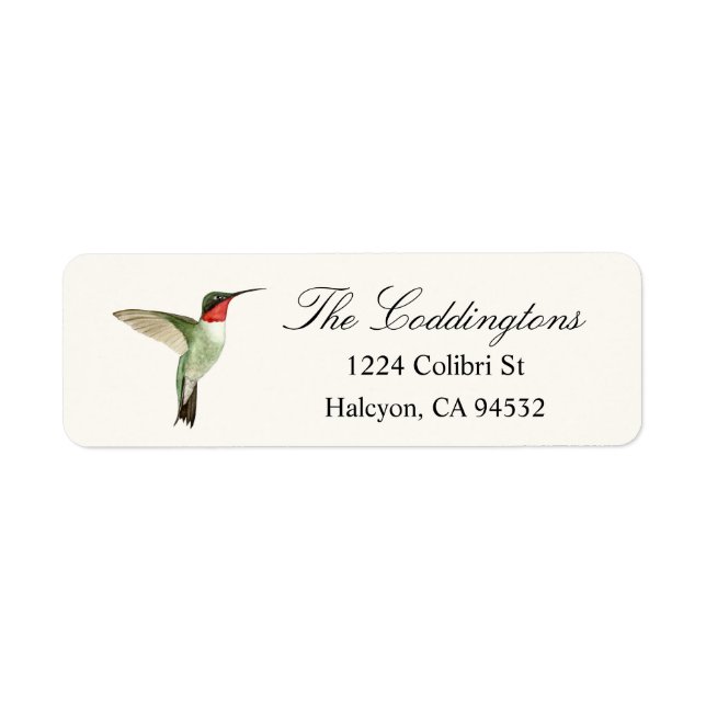Etiqueta Hummingbird (Frente)