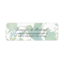 Etiqueta Hummingbird Garden Watercolor Elegante Boda