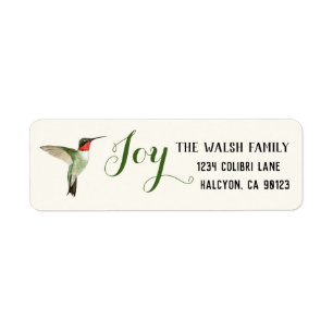 Etiqueta Hummingbird joy ruby-throated navidades