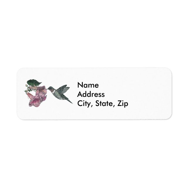 Etiqueta Hummingbird y Trumpet Creeper (Frente)