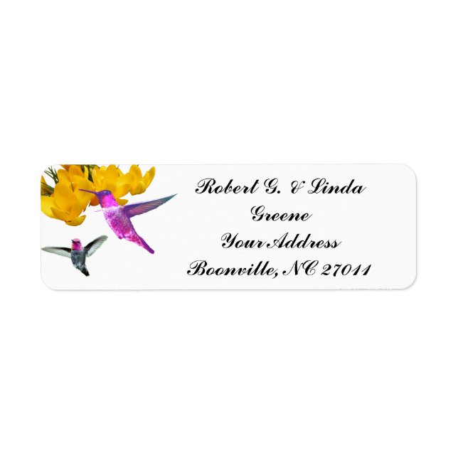 ETIQUETA HUMMINGBIRS (Frente)