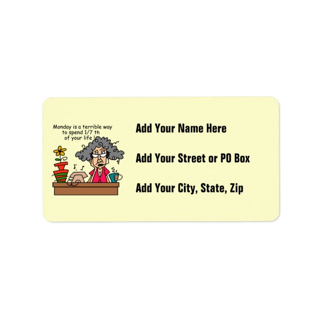 Etiqueta Humor de los lunes (Frente)