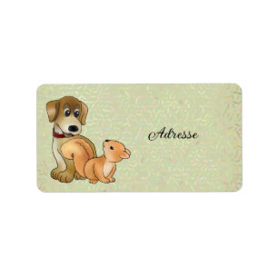 Etiqueta Hund und Eichhörnchen