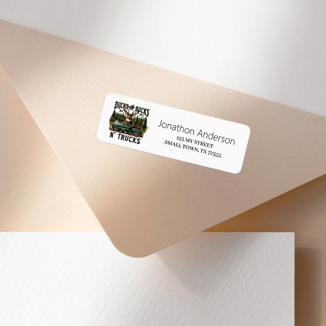 Etiqueta Hunting Ducks Trucks Bucks Address Label (Subido por el creador)