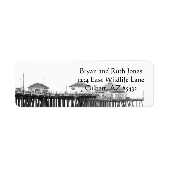 Etiqueta Huntington Beach Pier (Frente)