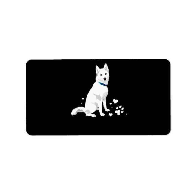 Etiqueta Husky Siberian Husky Sweet White Snow Dog (Frente)