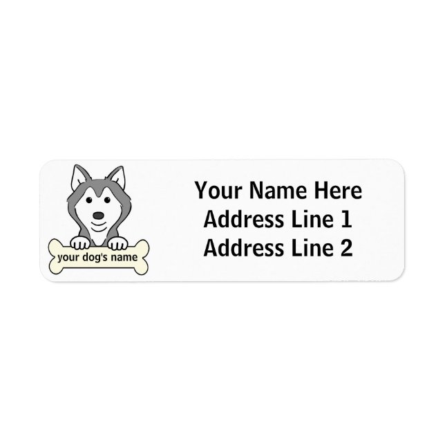Etiqueta Husky siberiano personalizado (Frente)