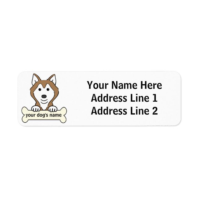 Etiqueta Husky siberiano personalizado (Frente)