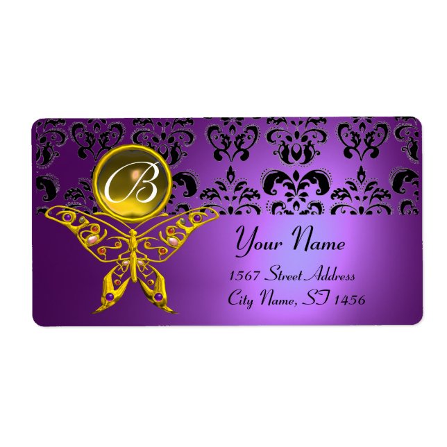 Etiqueta HYPER BUTTERFLY MONOGRAM damasco púrpura topaz (Frente)