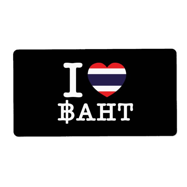 Etiqueta I Heart (Love) Baht (Frente)