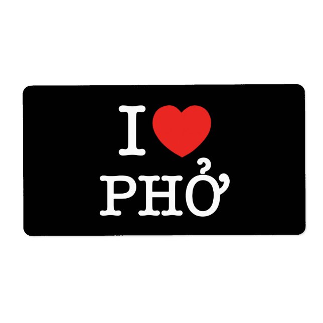 Etiqueta I Heart (Love) Pho (Frente)
