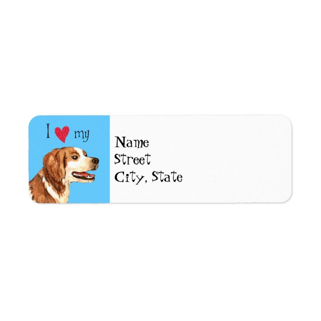 Etiqueta I Love my Brittany (Frente)