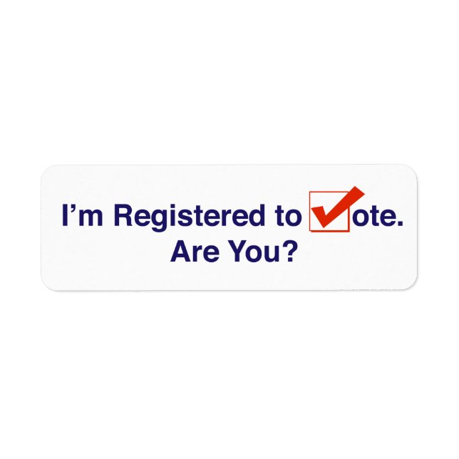 Etiqueta I’m Registered to Vote 2024 (Frente)