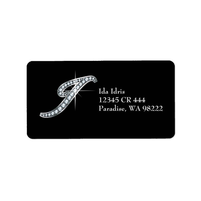Etiqueta I Script "Diamond Bling" (Etiqueta de "Bling de di (Frente)