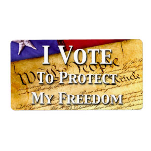 Etiqueta I Vote To Protect My Freedom