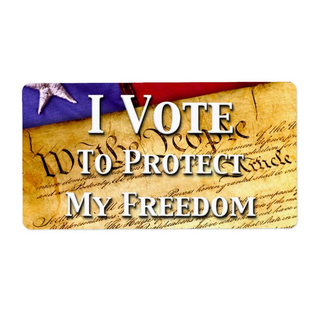 Etiqueta I Vote To Protect My Freedom (Frente)