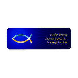 Etiqueta Ichthus - Símbolo cristiano de pescado