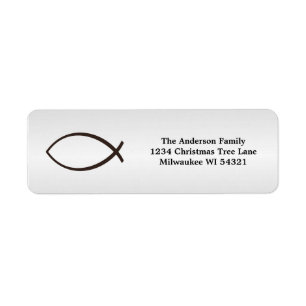 Etiqueta Ichthys Jesus Fish Christian Symbol