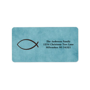 Etiqueta Ichthys Jesus Fish Christian Symbol Personalizado