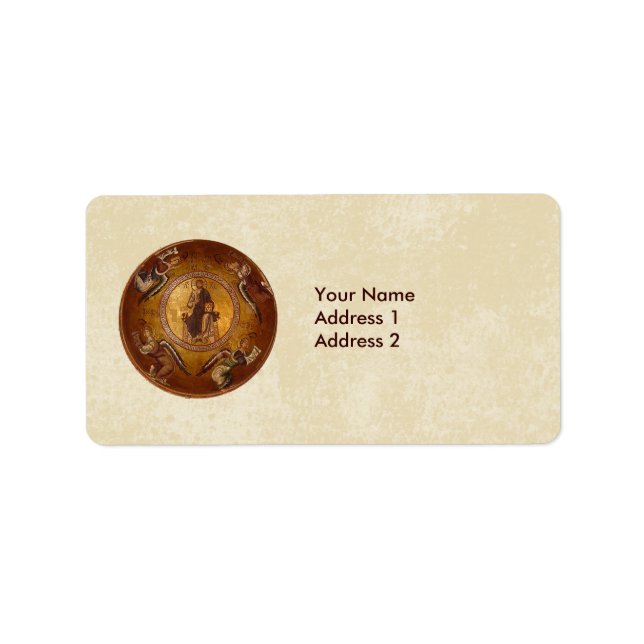 Etiqueta Icono cristiano de Cristo Pantakrador (Frente)