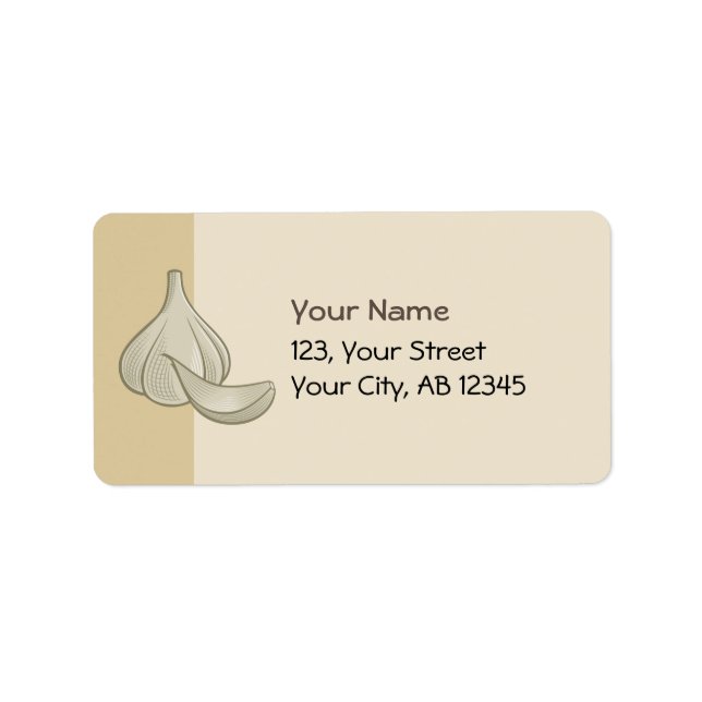 Etiqueta Icono de Garlic Woodcut (Frente)