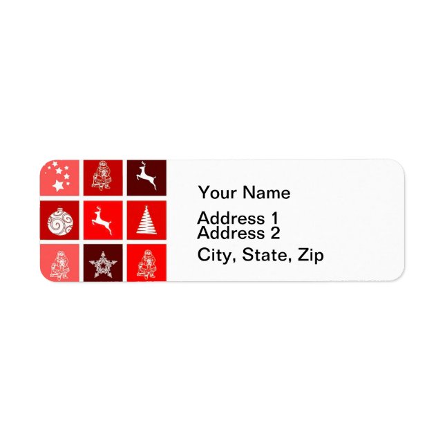 Etiqueta Icono de navidad Plaza roja arte de vacaciones clá (Frente)