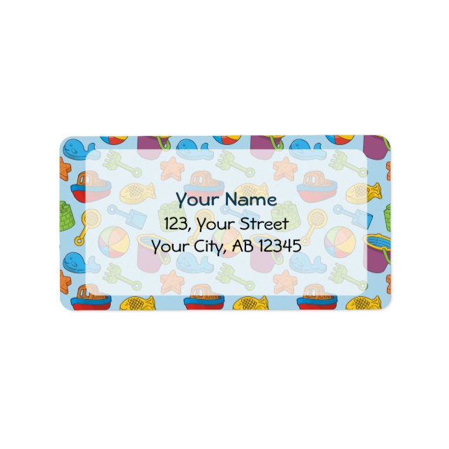 Etiqueta Iconos de juguetes de playa (Frente)