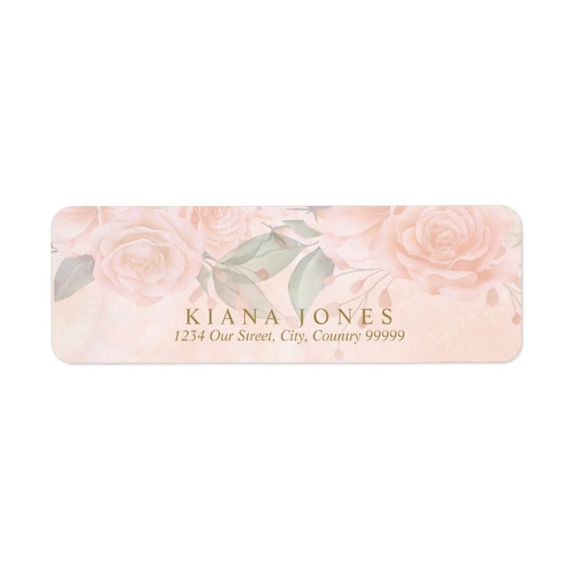 Etiqueta ID828 del Boda de Rosas Rubor blandos (Frente)