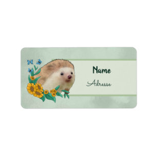 Etiqueta Igel mit Blüten