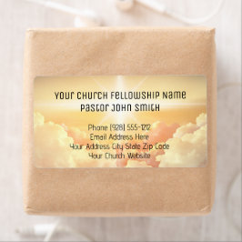 Etiqueta Iglesia Comercial Nube Celestial Cristiana 