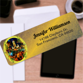 Etiqueta Iglesia del Día de los Muertos Dirección PV-190130