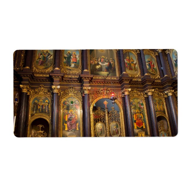 Etiqueta Iglesia Ortodoxa Griega de la Santísima Trinidad (Frente)