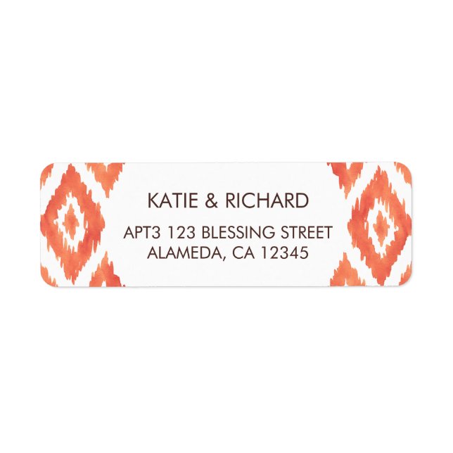 Etiqueta Ikat Naranja (Frente)