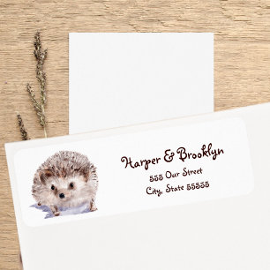 Etiqueta Ilustracion acuarela Hedgehog Cute Wildlife