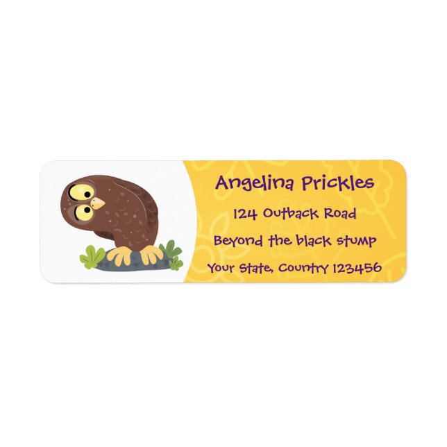 Etiqueta Ilustracion curioso y gracioso de personalizado de (Frente)