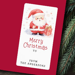 Etiqueta Ilustracion cutáneo de Santa acuarela de regalo