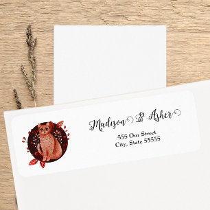 Etiqueta Ilustración de acuarela de gatos de arte folclóric