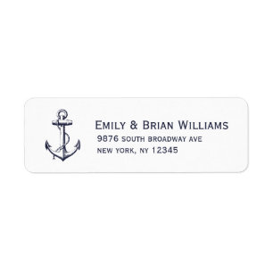 Etiqueta Ilustracion de anclaje azul de la marina