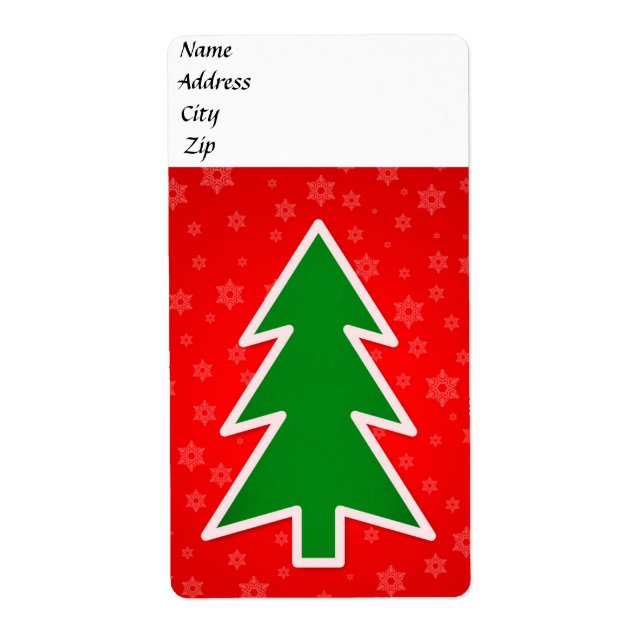 Etiqueta Ilustracion de árbol de Navidad (Frente)