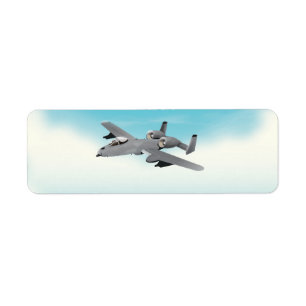 Etiqueta Ilustracion de avión militar A10