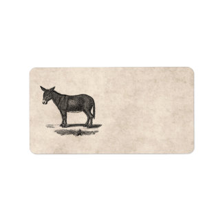 Etiqueta Ilustracion de burro vintage - burros del siglo XI