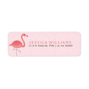 Etiqueta Ilustracion De Flamingo De Color Rosa