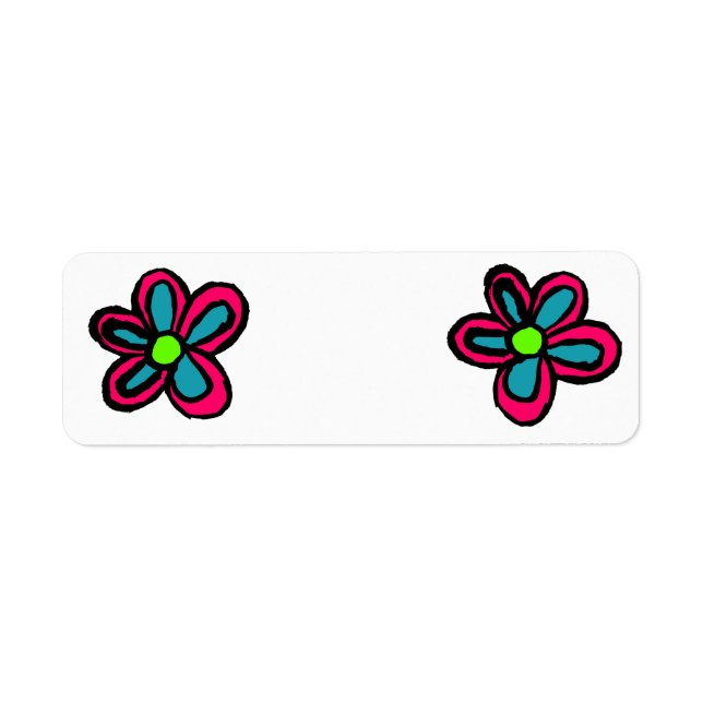 Etiqueta Ilustración de flores para niños (Frente)